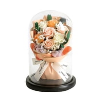 Soap Flower Dried Flower Bouquet Rose Superior Quality Glass Cover Eternal Flower Gift Box For Xmas Valentine Day Wedding Mom's Day Anniversary