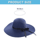 thumbnail image 2 of Sombreros de playa para mujer, sombrero de verano de ala ancha de paja grande, plegable, enrollable, sombrero para el sol UPF 50+, 2 of 5