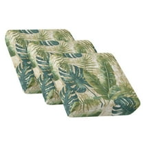 Xoenoiee Tropical Palm Leaves Print Stretch 3 Piece T Cushion Sofa Slipcovers Individually Sofa Cushion Covers for 3 Cushion Couch Sofa Seat Cushion Covers with Elastic Bands