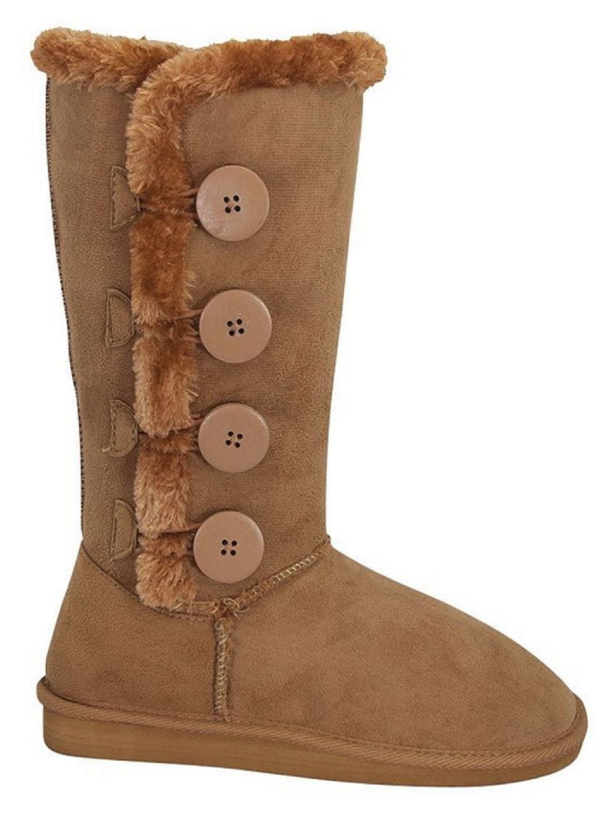 New Girl's Warm Tall Mid Calf 3 Buttons Faux Sheepskin Fur Kids Shoes ...