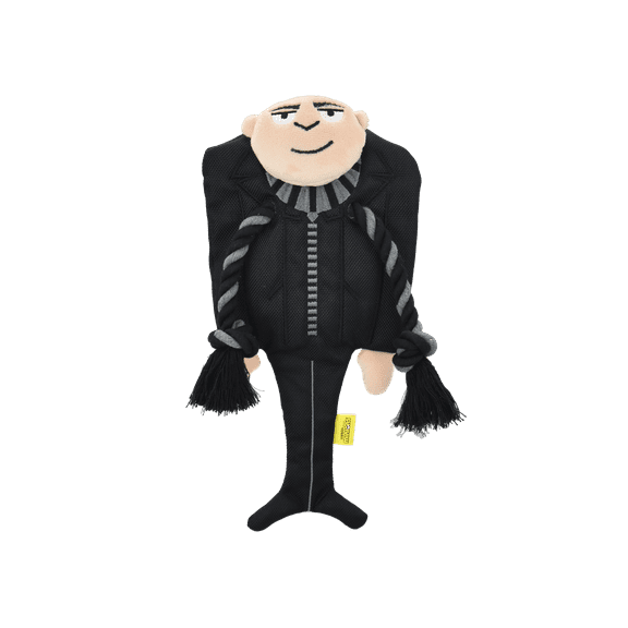 Multipet Minions Gru Plush with Rope Scarf Dog Toy, Squeaker Inside