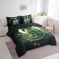 thumbnail image 4 of Feelyou Magic Green Dragon Twin Bedding Sets 7-Piece for Boys, Mystic Western Animal Bedding Comforter Set, Jungle Flower Floral Reversible Sheet Sets, Luxury Bedroom Decor, 4 of 8