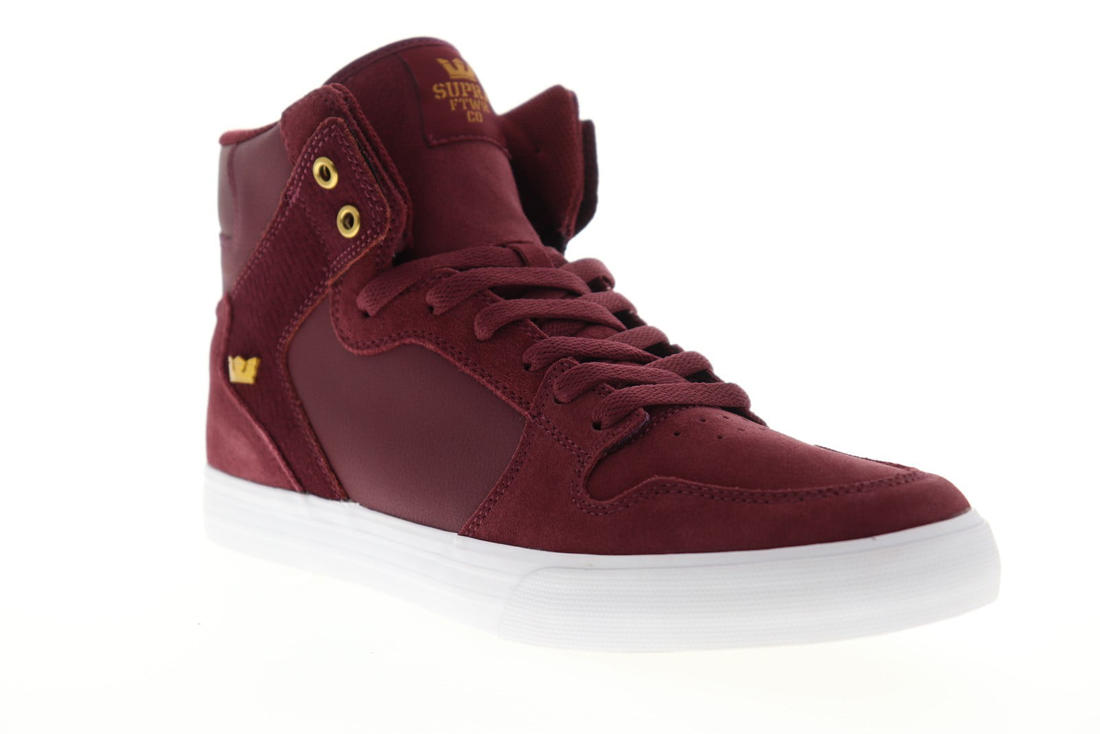 Supra - Supra Vaider Mens Red Suede High Top Lace Up Sneakers Shoes ...
