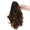 thumbnail image 3 of YOPTOP Extension de Cheveux Queue de Cheval Courte et Bouclée à Clipser, Mignonne Extension de Cheveux Synthétiques à Clipser, Brun Foncé et Blond Sablé, 12 Pouces-110g, 3 of 6