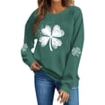 thumbnail image 1 of TaTaai Womens St Patricks Day Print Sweatshirt Long Sleeve Crewneck Casual Pullover Fleece Lined Holiday Top Gift, 1 of 6