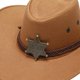 thumbnail image 4 of Sombrero de vaquero unisex para hombre y adulto, con correa ajustable para la barbilla y parasol para exteriores. Caqui claro, 4 of 9