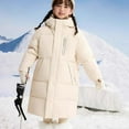 thumbnail image 6 of Children Boy Girl Long Collared Neck Parkas Jacket Hooded Outfit for Kid Warm Thick Puffer with Hood Plain Winter Fall Hoods 2025 Clothes, 6 of 9