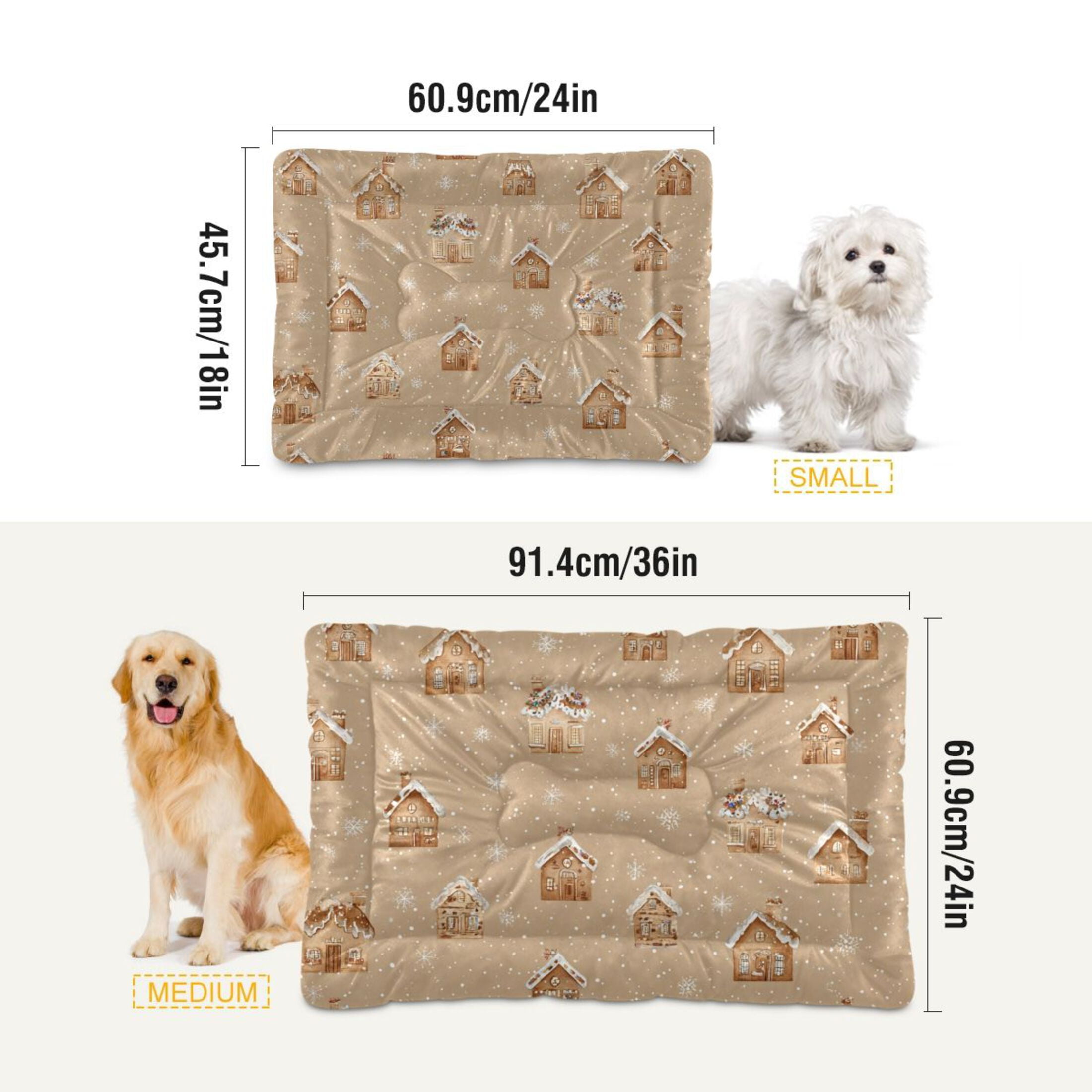 Cozy Mat Pet Bed Indoor Outdoor Warm Soft For Cat Dog Puppy(S/M) Creamy Sandy Beige Background