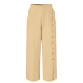 thumbnail image 4 of Sngxgn Womens Pants Casual High Waisted Straight Leg Pants Loose Trousers Pants with Pockets(Beige,XL), 4 of 4