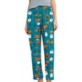 thumbnail image 2 of qolati Halloween Pajama Pants Women Ghost Pumpkin Graphic Pjs Bottoms Soft Stretch High Waisted Yoga Lounge Pants Multicolor L, 2 of 4