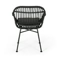 thumbnail image 4 of Rodney Indoor Woven Faux Rattan Chairs with Cushions (Set of 2), Gray and Dark Gray Finish, 4 of 9