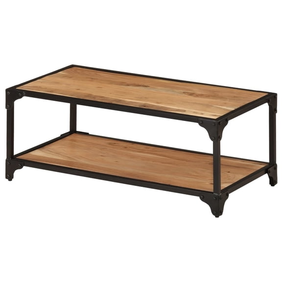 vidaXL Storage Solid Acacia Wood Coffee Table, Brown