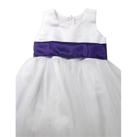 Initronics F861-112 Lapis Purple Regency Flower Girl Dresses Easter Wedding Princess - Size 2, Ivory White