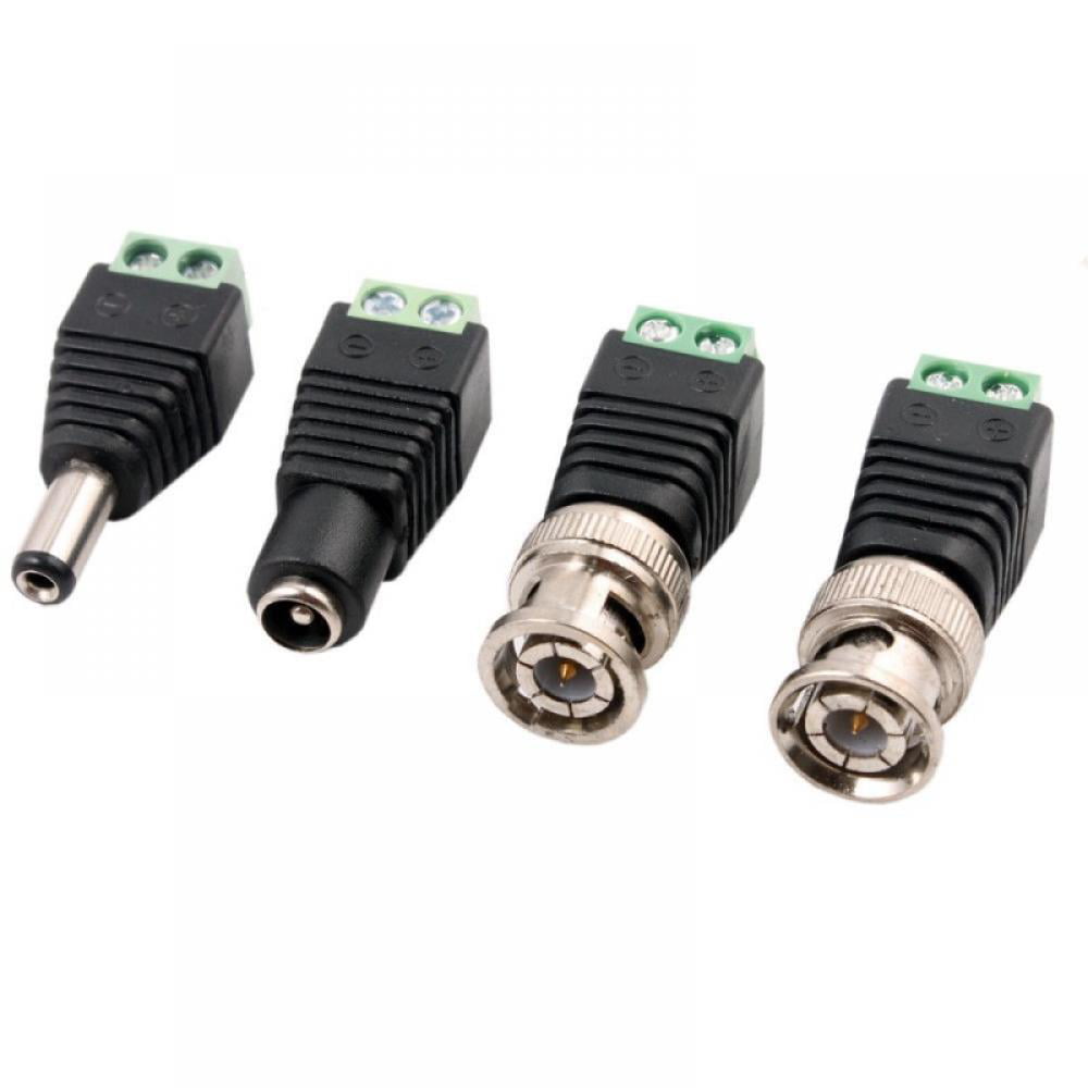 10x 5.5 x 2.1mm Female Male DC Power Jack Plug CCTV Camera Connector Cable 