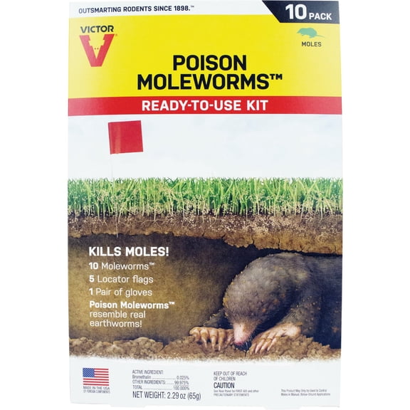 Victor M6009 Poison Moleworms, Yellow - Single Pack