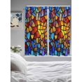 thumbnail image 4 of Living Room Curtains 72 Inches length, Blue Red Yellow Window Treatment Curtain Drapes, Modern Colored Rainbow Stained Glass Light Filtering Drapes for Bedroom Laundry Room, 52"x72", 2 Panels, 4 of 7