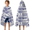 thumbnail image 3 of Blue Football Words Pattern Hooded Bath Towel，50"x30" for Ages 3 To 12 Kids, Quick Dry Lightweight Soft Microfiber Hood Beach Towel Cover Up for Kids, 3 of 7