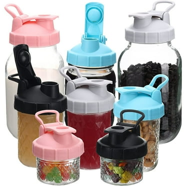 Oenbopo Mason Jar Lids, 8 Pack Regular Mouth Mason Jar Pour Spout Lid, Leak-Proof and Easy Pour Spout for Drinking, Storing & More