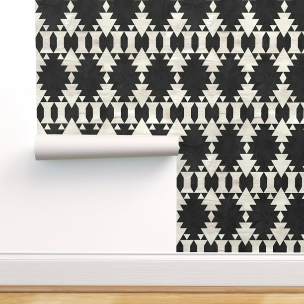 Peel & Stick Wallpaper 9ft x 2ft - Geometric Tribal Bohemian Ethnic