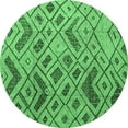 thumbnail image 1 of Ahgly Company Indoor Round Abstract Emerald Green Modern Area Rugs, 6' Round, 1 of 4
