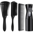 thumbnail image 1 of Juego de Cepillos para Desenredar el Cabello, Set de 4 Cepillos de Peluquería, Incluyendo Cepillo Clásico, Peine Ancho, Peine para Cabello Rizado y Botella Nebulizadora Para Mujer, 1 of 4