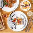 thumbnail image 5 of Porcelain Dinnerware Sets for 4, 12 Pieces Plates and Bowls Set with Black and Grey Ribbon Lines, Dishes Set Dining Ware for Dinner, Microwave and Dishwasher, 5 of 5