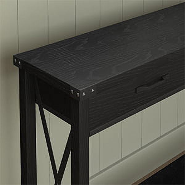 M optimized Console Table with 2 Drawers, 43" x 12" x 31" Farmhouse Sofa Table with Storage Shelf, Accent Wood Entryway Table for Living Room, Hallway, Foyer