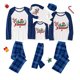 thumbnail image 1 of Pijamas familiares a juego de Navidad, diseño exclusivo, astas de reno, Feliz Navidad, conjunto de pijamas a cuadros azules, 1 of 3