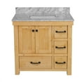 thumbnail image 2 of Tuscany 36" Bathroom Vanity with Driftwood Cabinet and Carrara Marble Top, 2 of 7