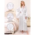 thumbnail image 6 of Womens Robe, AMITOFO Silky Satin Kimono Robe for Women with Lace Trim Long Lightweight Floor-Length Elegant Getting Ready Robe for Bride, White, 6 of 8
