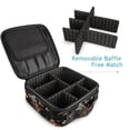 thumbnail image 4 of FORMRS Travel Makeup Bag Large Capacity Train Case Cosmetic Organizer with Adjustable Dividers, Black Flowers, 4 of 8