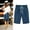 Blue, variant on Women's Elastic Waist Knee Length Casual Cotton Bermuda Shorts with Drawstring