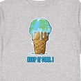 thumbnail image 4 of Inktastic Keep It Cool Melting Earth Ice Cream Cone Boys or Girls Long Sleeve Toddler T-Shirt, 4 of 5