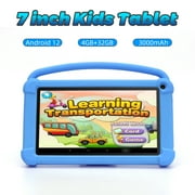 ZZB Kids Tablet 7 inch Tablet for Kids Android Toddler Tablet 4GB+32GB ROM WiFi Tablet Pre Installed & Parent Control Learning Education Android 12.0 Tablet Dual Camera IPS Touch Screen.