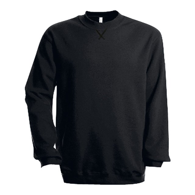 Kariban - Sudadera básica cuello redondo Modelo Plain hombre caballero (Negro)