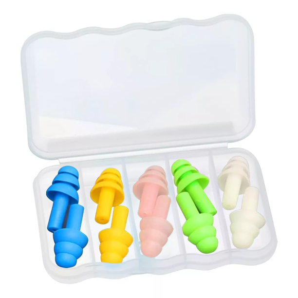 Silicone Ear Plugs for Sleeping Noise Cancelling 5 Pairs Reusable
