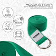thumbnail image 2 of RDX 8ft Yoga Strap with D-Ring Buckle, Durable Polyester Cotton Adjustable Belts for Stretching Pilates Dance Gymnastics, GN, 2 of 8