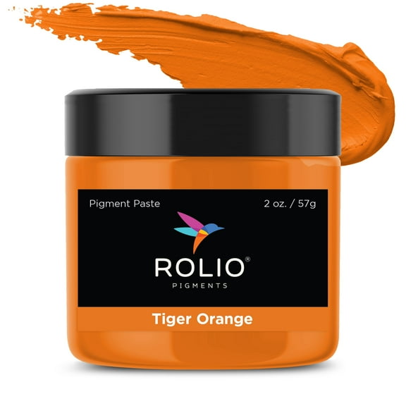 Rolio - Orange Pigment Paste for Epoxy Resin, Tiger Orange, 2oz Jar - Resin Pigment, Epoxy Resin Dye Paste, Epoxy Paint, Resin Paste Pigment, Epoxy Resin Color Pigment Paste, Mica Powder Paste
