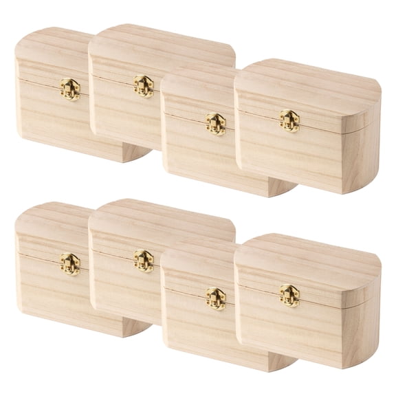 Make Market 7.5" Unfinished Wooden Oval Box - Ready-To-Decorate Wood Box for Trinkets, Coins, Jewlery, Valuables - Bulk 8 Pack