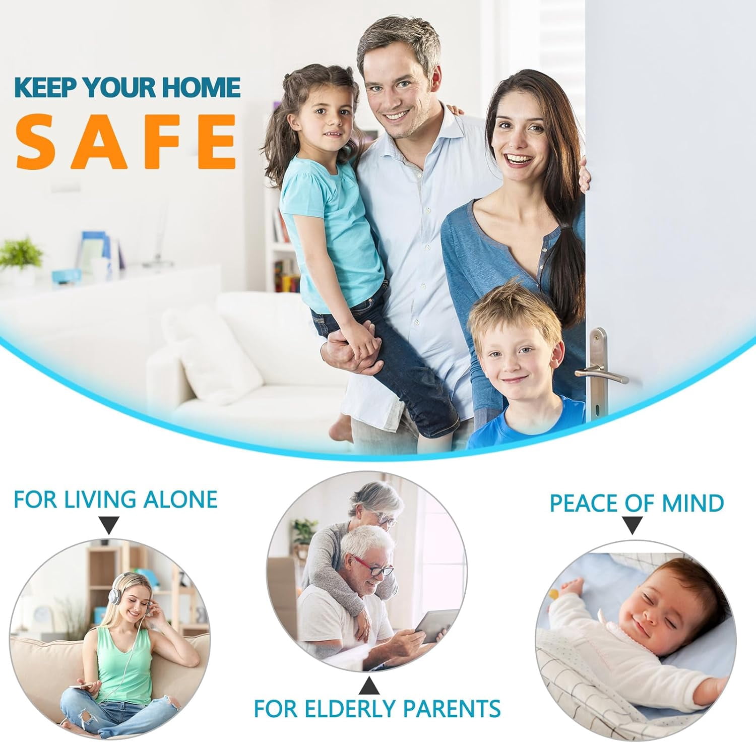 Child Proof Door Locks High Home Security Door Lock Reinforcement Night Kids Safety with 3" Stop Withstand 800 lbs for Inward Swinging Front Door Metal Flip Deadbolt Latch Defend Home