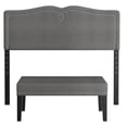 thumbnail image 4 of WHI Aurora Adjustable Velvet Headboard for 54"/60" Mattress with Bench in Gray, 4 of 8