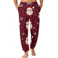 thumbnail image 2 of Domuza Christmas Pajamas for Men Pants Comfortable Soft Elastic Drawstring Jogger Sleep Pants Lightweight Casual Loose Fit Lounge Sleepwear with Pockets Hot Pink XL, 2 of 7