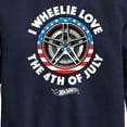 thumbnail image 3 of Hot Wheels - I Wheelie Love 4th of July - Toddler And Youth Crewneck Fleece Sweatshirt, 3 of 5