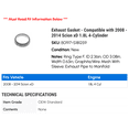 thumbnail image 2 of Exhaust Gasket - Compatible with 2008 - 2014 Scion xD 1.8L 4-Cylinder 2009 2010 2011 2012 2013, 2 of 2