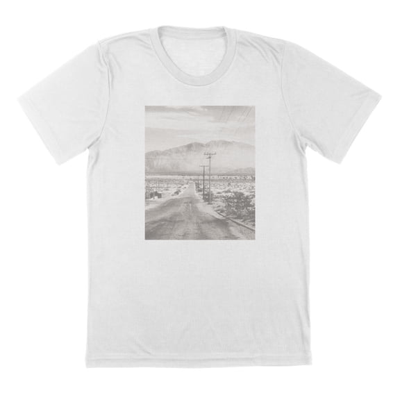 Deserted Road Humor Graphic White Mens T-Shirt