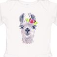 thumbnail image 4 of Inktastic Cute Llama with Flower Boys or Girls Long Sleeve Baby Bodysuit, 4 of 5