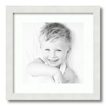 ArtToFrames 15x15 Matted Picture Frame with 11x11 Single Mat Photo Opening Framed in 1.25 Satin White Frame and 2 Super White Mat (FWM-3966-15x15)