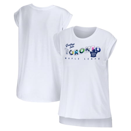 Women s WEAR by Erin Andrews White Toronto Maple Leafs Greetings From Muscle T-Shirt