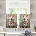 thumbnail image 3 of Bathroom Pig Semi Sheer Curtains 45 Inch Length 2 Panels Set, Toilet Animals Vintage Sheer Kitchen Curtain Privacy Voile Window Curtain for Living Room Bedroom Rod Pocket Drapes, 3 of 7