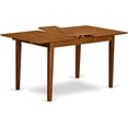 thumbnail image 3 of East West Furniture PSPL5-SBR-W 5Pc Set Picasso Table with 12 in butterfly leaf and 4 Plainville Wood seat chairs, 3 of 8